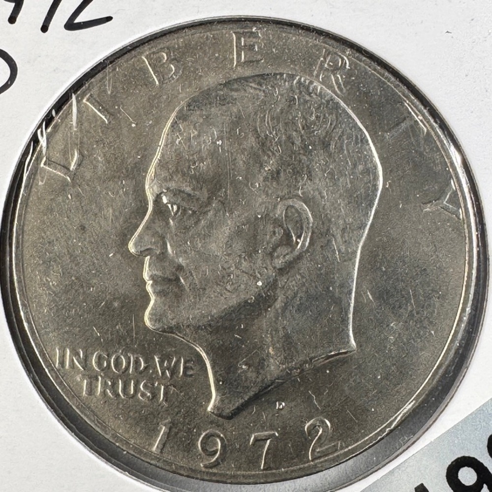 1972 D Eisenhower IKE Type 3 Dollar Coin US Mint Denver Clad Eagle Moon AU+ 0199